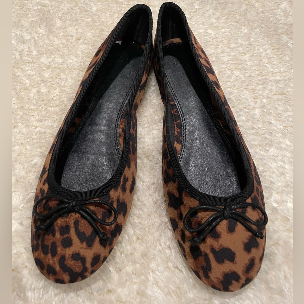 Leopard Ballet Flats Y2K 2000s Goth Punk Dark Academia Retro Lolita Emo NWOT 8US